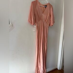 Bardot NWT Dress - everleigh Satin Midi dress - size 6 - copper
